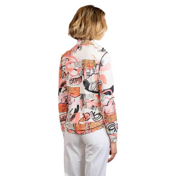 NEW BYLYSE micro knit printed jacket in cantaloupe - Picture 2 of 2